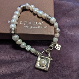 Silpada Silver & Freshwater Pearl Toggle Bracelet B1439 - Retired